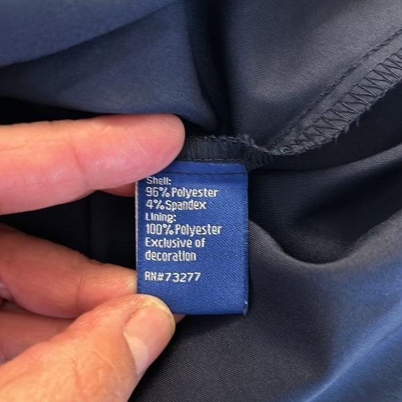 Apt. 9 Navy Blue Long Sleeve V-Neck Drawstring Waist Midi Dress Size XS - Picture 9 of 9